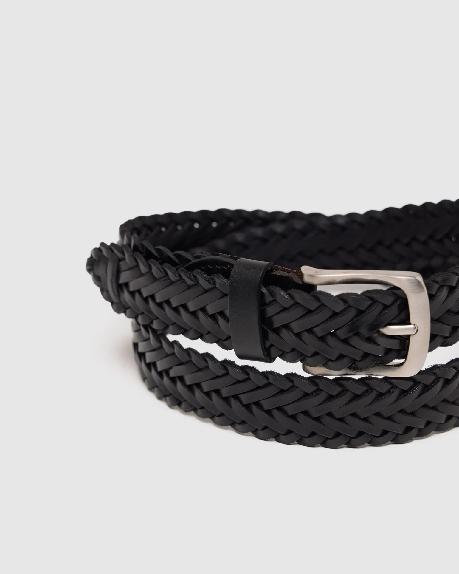 Lewis Mens Leather Plaited Belt