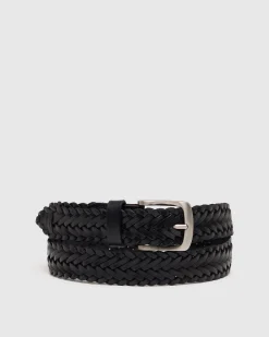 Lewis Mens Leather Plaited Belt