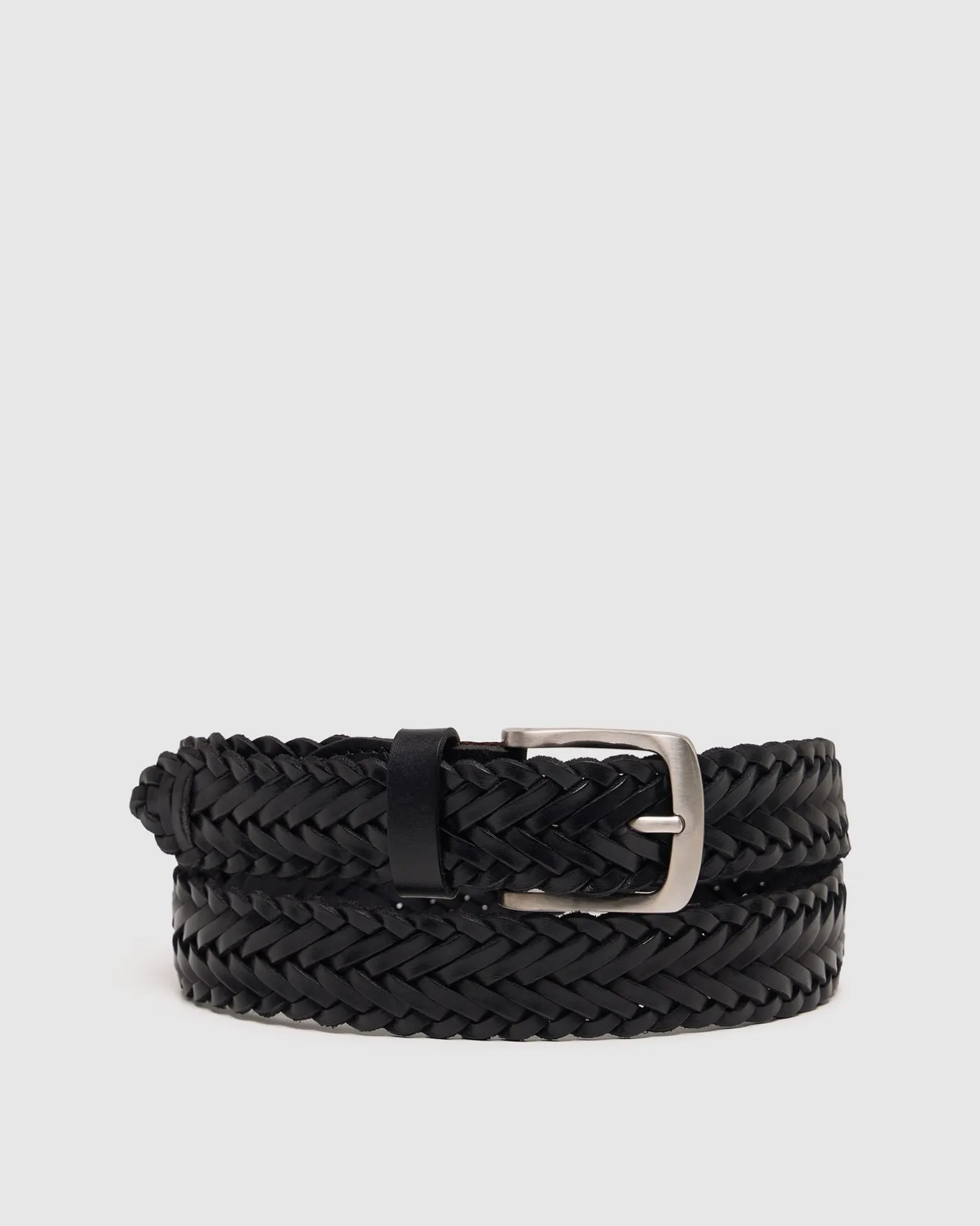 Lewis Mens Leather Plaited Belt