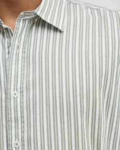 Leyton Short Sleeve Stripe Linen Shirt