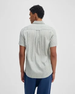 Leyton Short Sleeve Stripe Linen Shirt