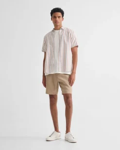 Leyton Short Sleeve Stripe Linen Shirt