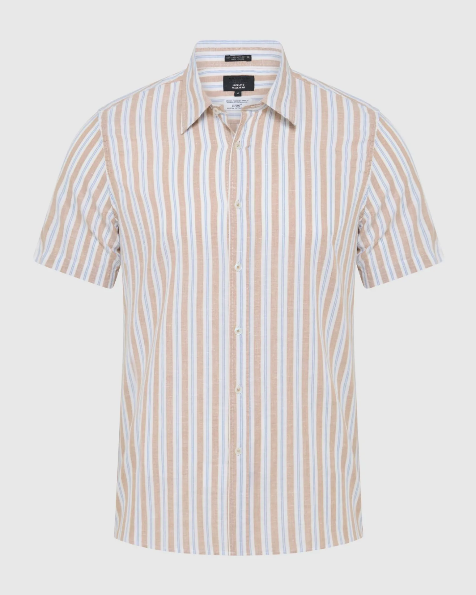 Leyton Short Sleeve Stripe Linen Shirt