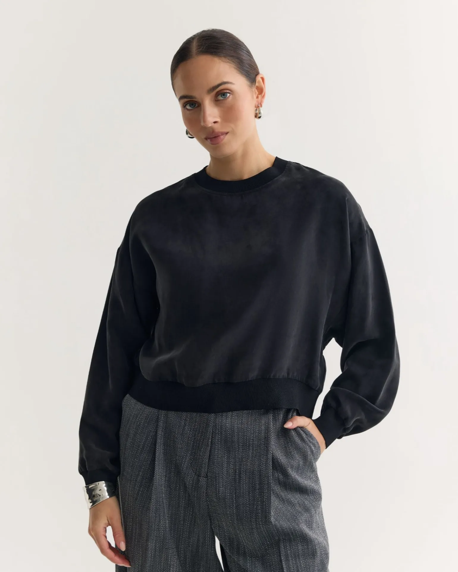 Lola Rib Collar Cupro Top
