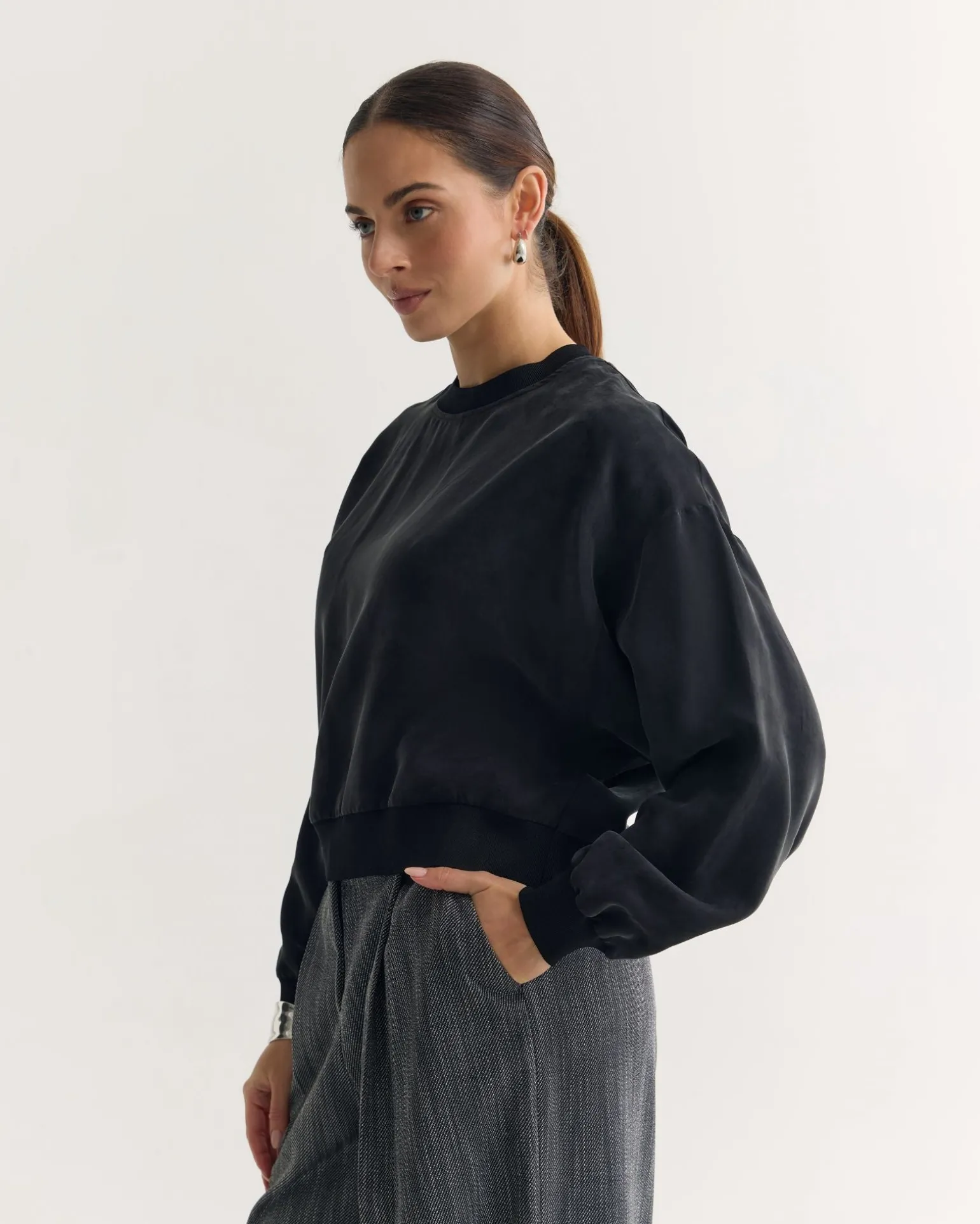 Lola Rib Collar Cupro Top