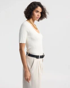 Lucy Rib V-Neck Knit