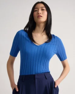 Lucy Rib V-Neck Knit