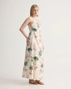 Maja One Shoulder Linen Dress