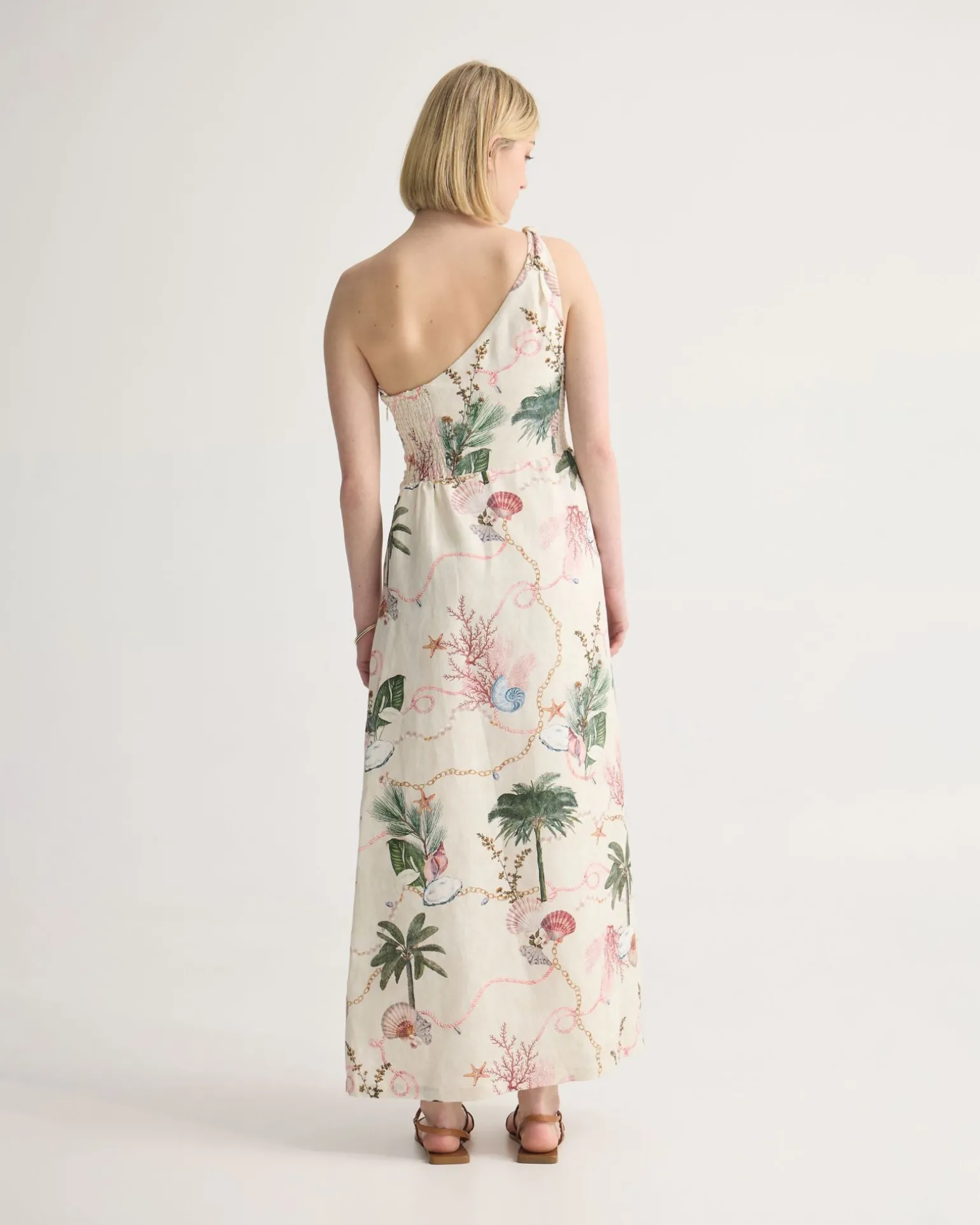 Maja One Shoulder Linen Dress