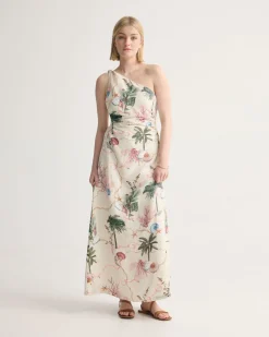 Maja One Shoulder Linen Dress