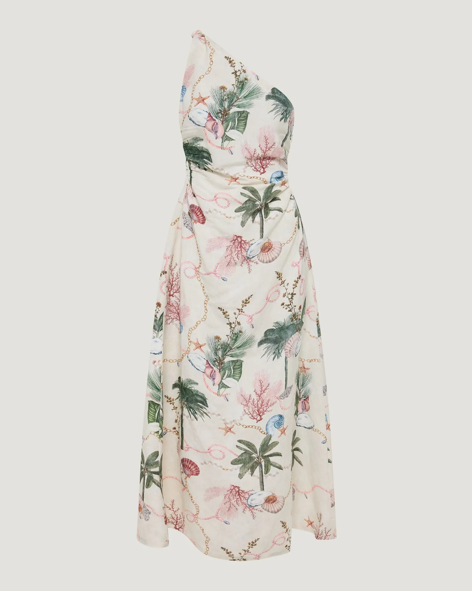 Maja One Shoulder Linen Dress