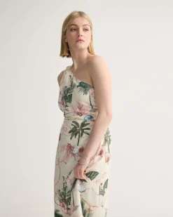 Maja One Shoulder Linen Dress