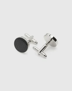 Mens Dark Circle Cuff Link