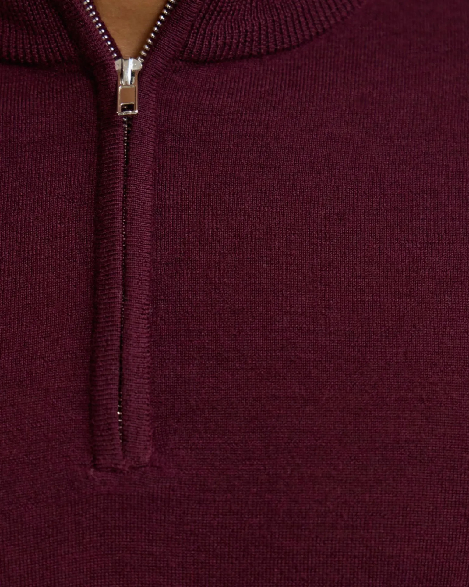 Merino Zip-Neck Wool Pullover