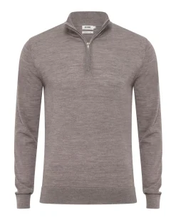 Merino Zip-Neck Wool Pullover