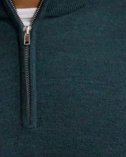 Merino Zip-Neck Wool Pullover