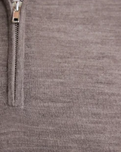 Merino Zip-Neck Wool Pullover