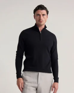 Merino Zip-Neck Wool Pullover