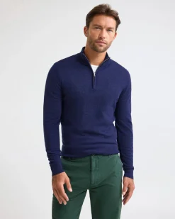 Merino Zip-Neck Wool Pullover