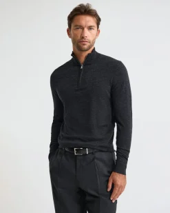 Merino Zip-Neck Wool Pullover