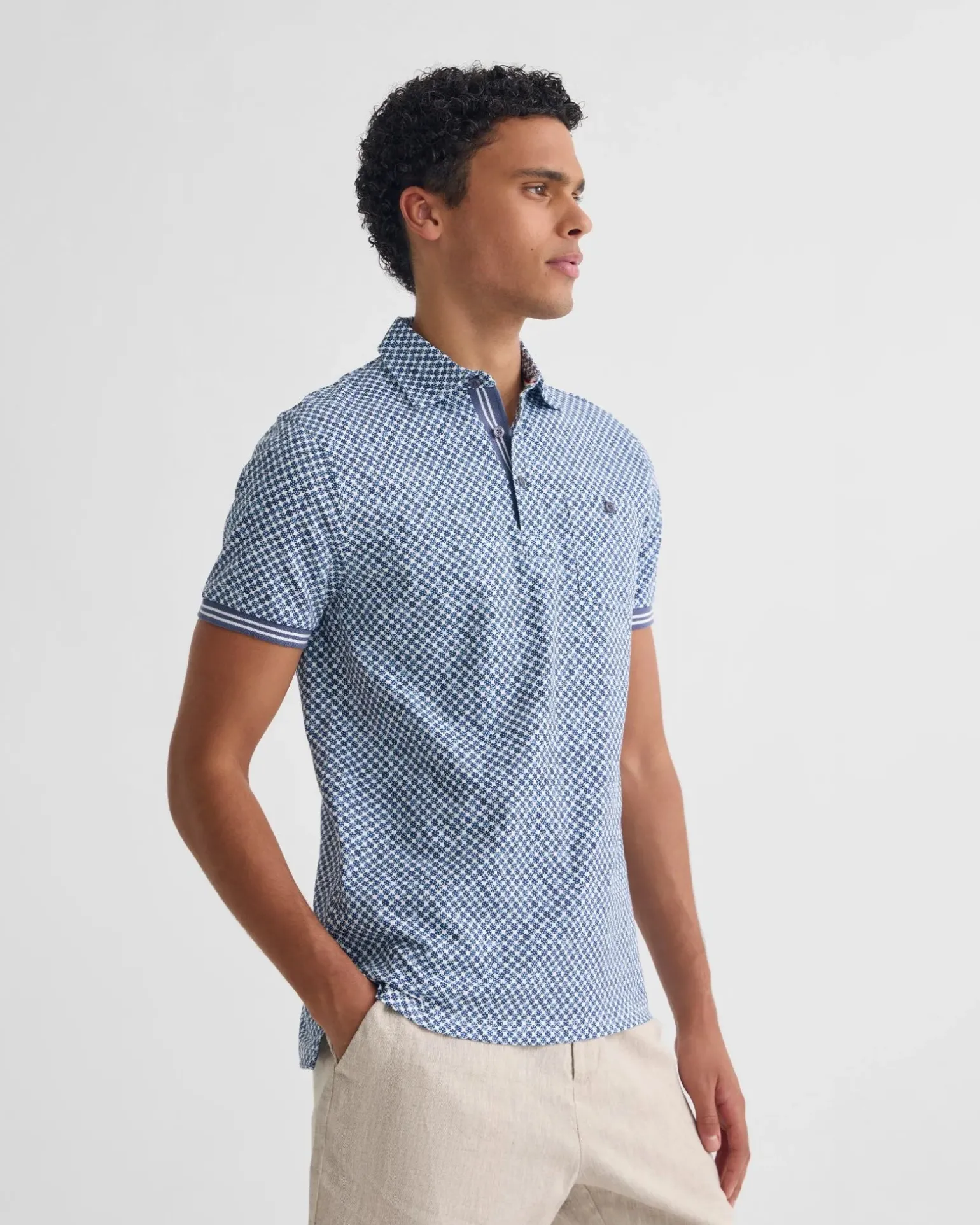 Milo Printed Jersey Polo With Pocket