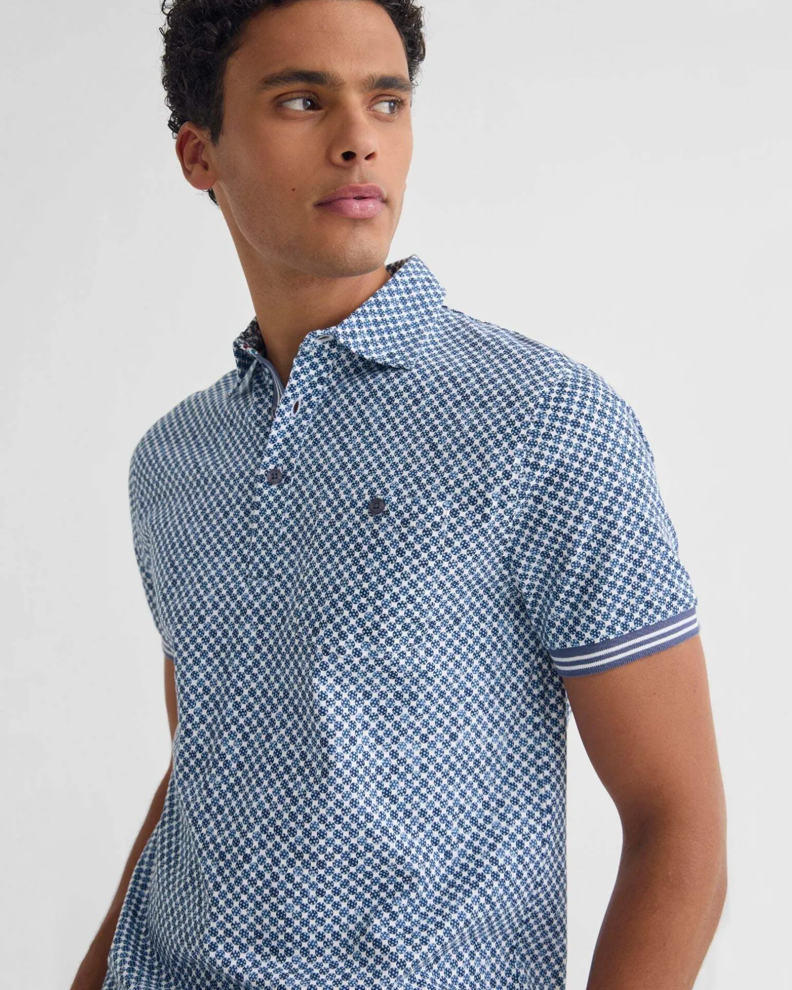 Milo Printed Jersey Polo With Pocket