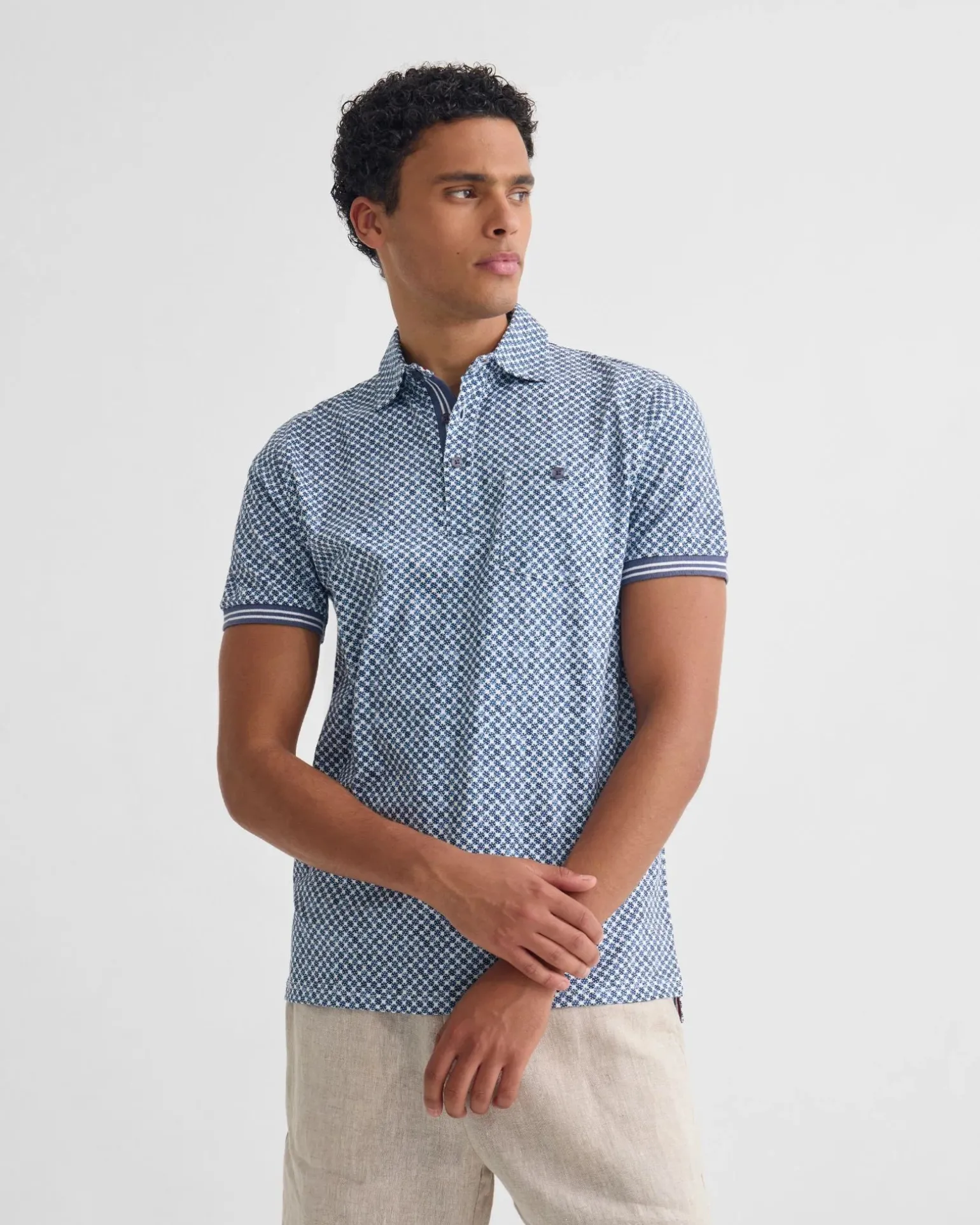 Milo Printed Jersey Polo With Pocket