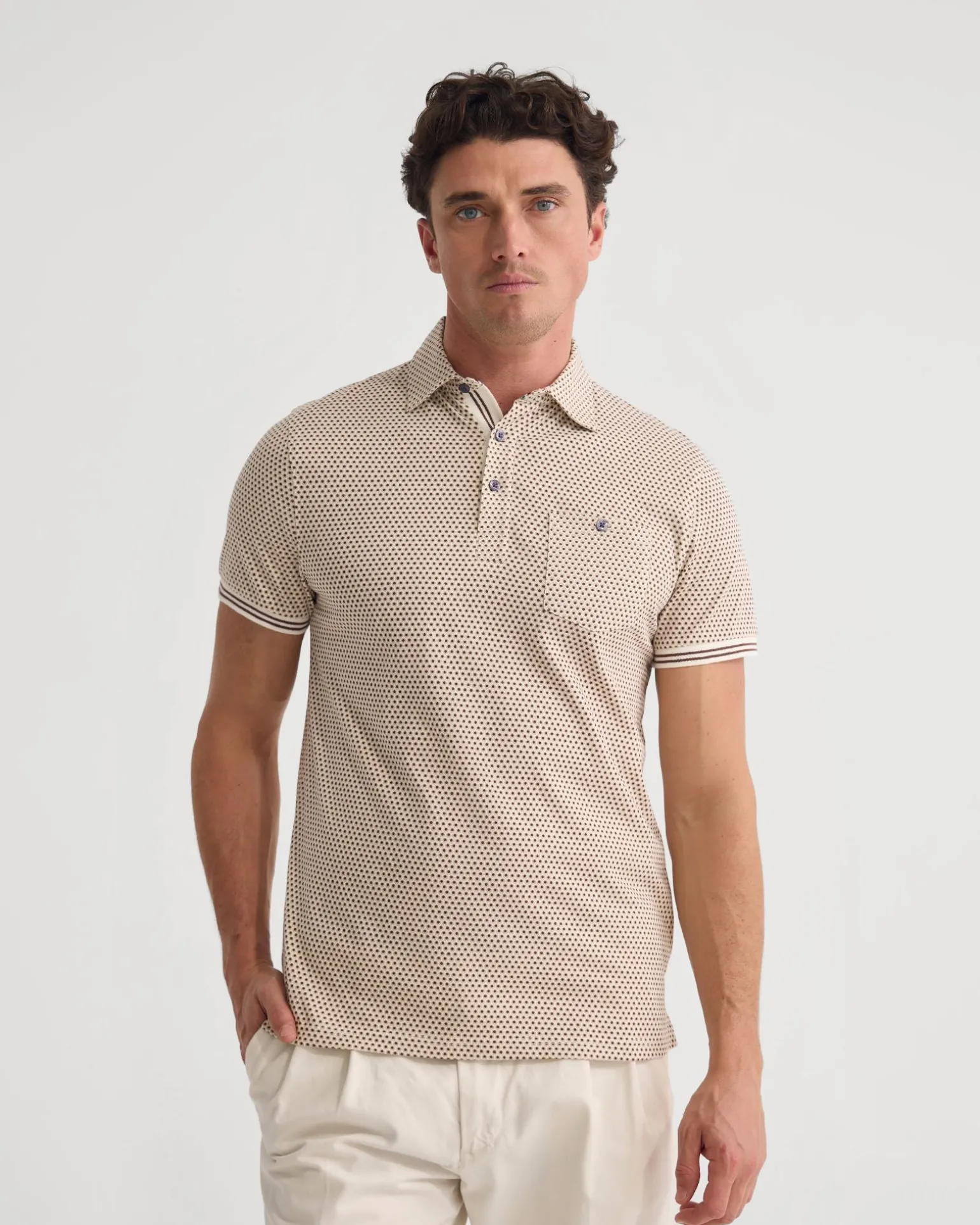 Milo Printed Jersey Polo With Pocket