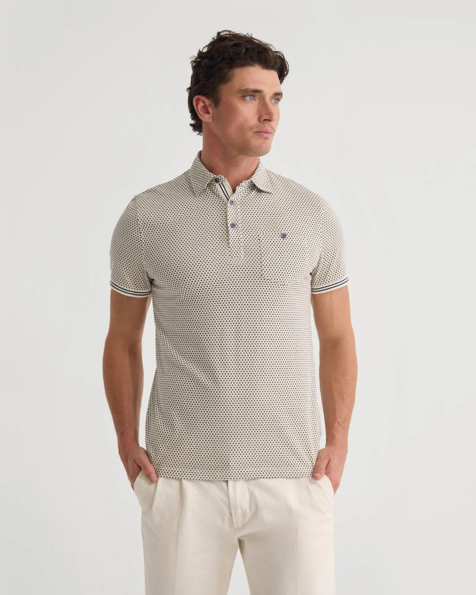 Milo Printed Jersey Polo With Pocket