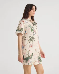 Milos Printed Linen Mini Dress