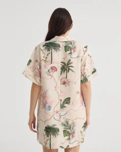 Milos Printed Linen Mini Dress