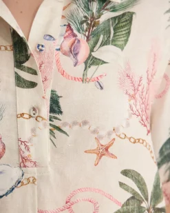 Milos Printed Linen Mini Dress