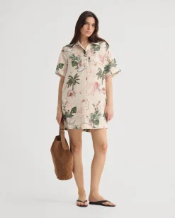 Milos Printed Linen Mini Dress