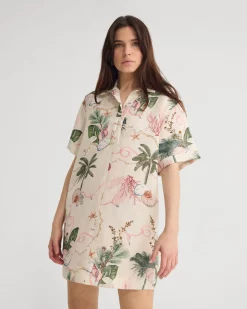 Milos Printed Linen Mini Dress