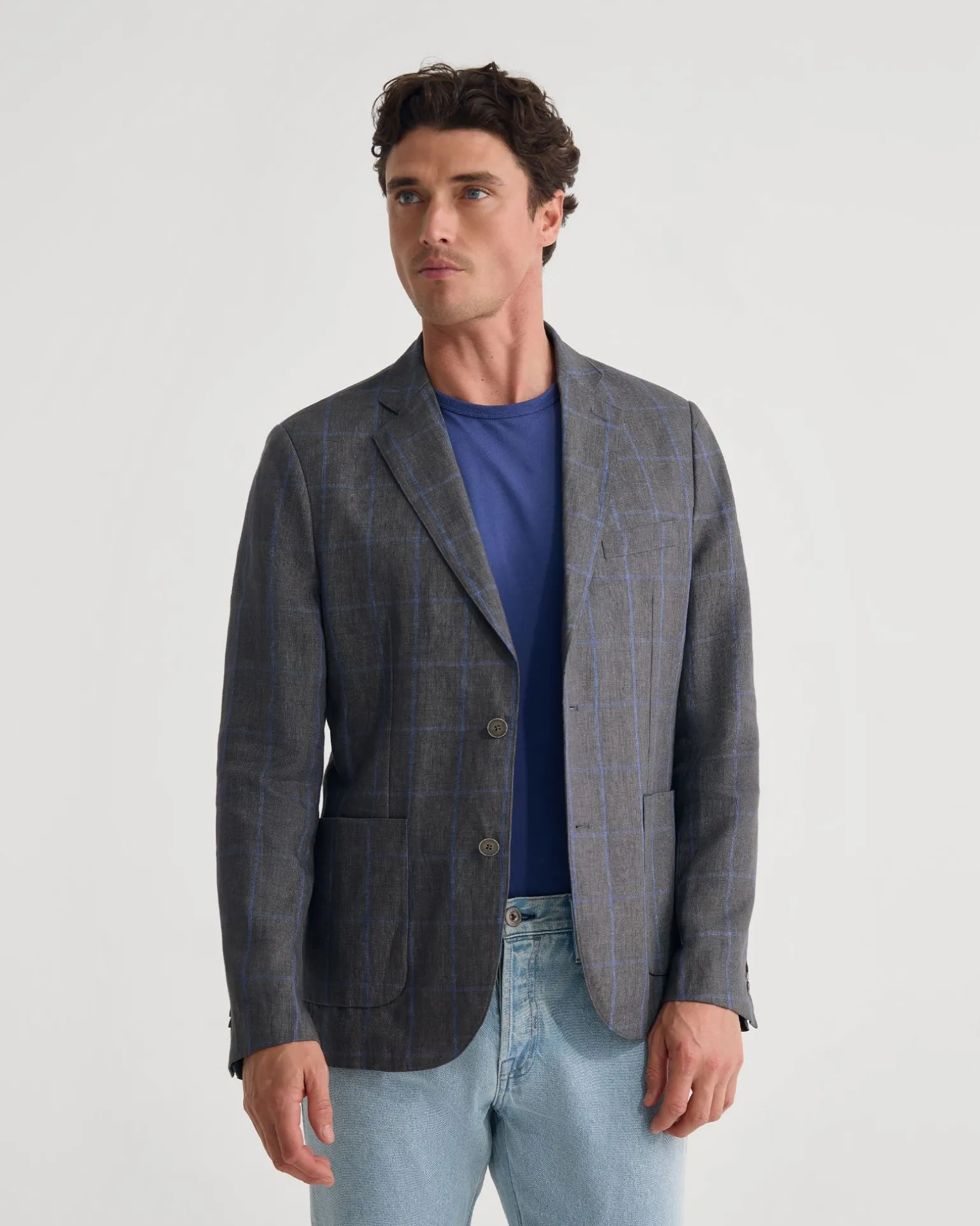 Milton Linen Check Blazer