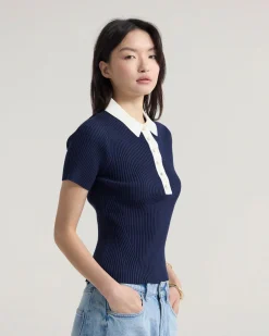 Monique Rib Polo Knit
