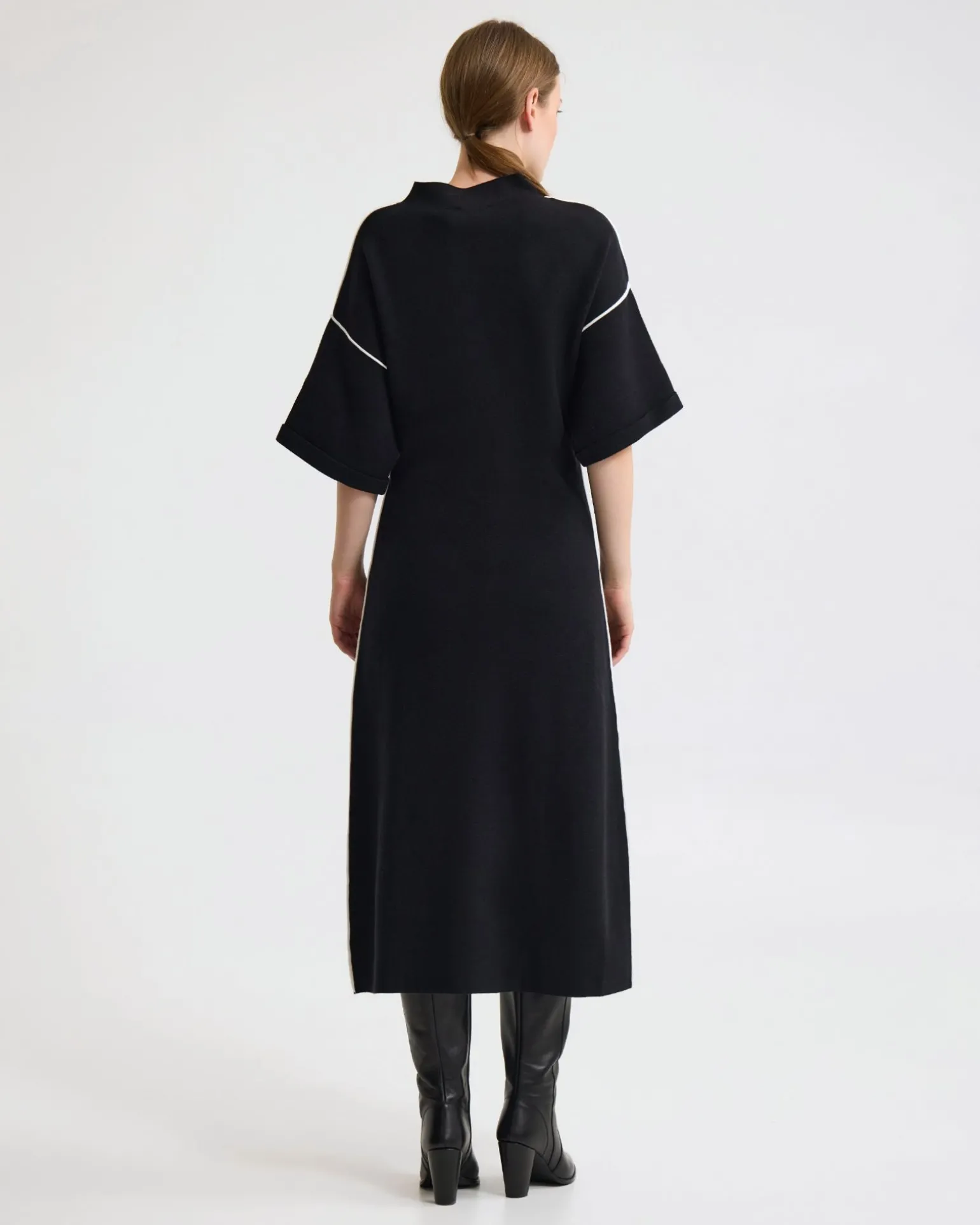 Natalya Knit Contrast Piping Dress