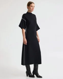Natalya Knit Contrast Piping Dress