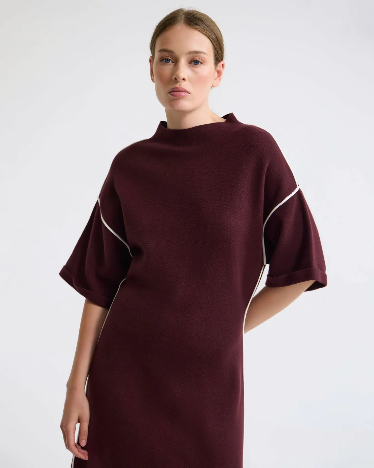 Natalya Knit Contrast Piping Dress