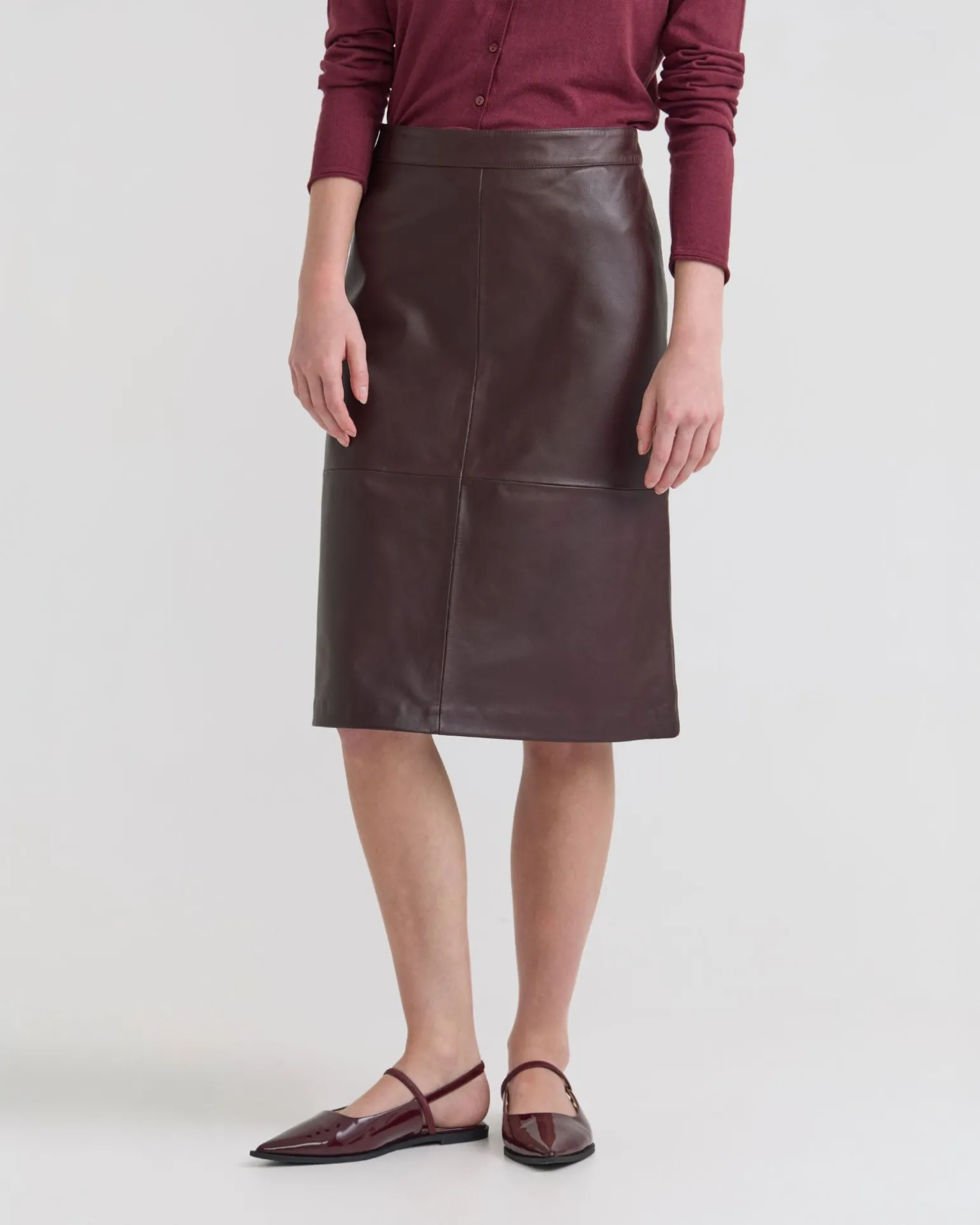 Nina Nappa Leather Skirt