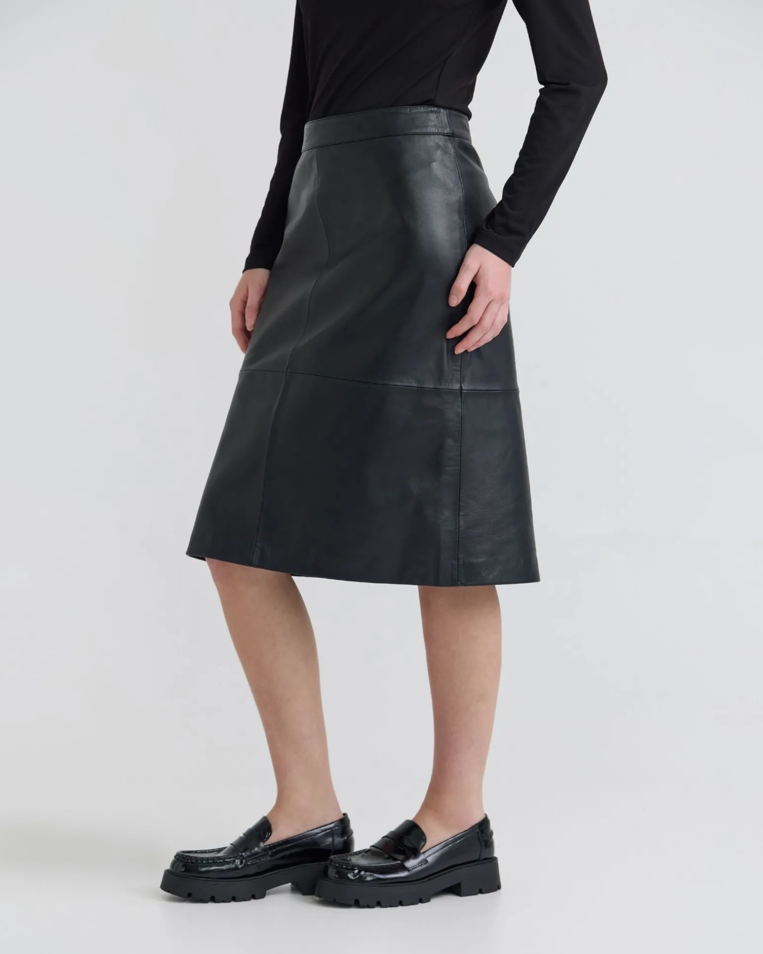 Nina Nappa Leather Skirt