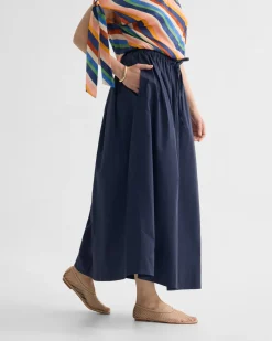 Olive Cotton Maxi Skirt