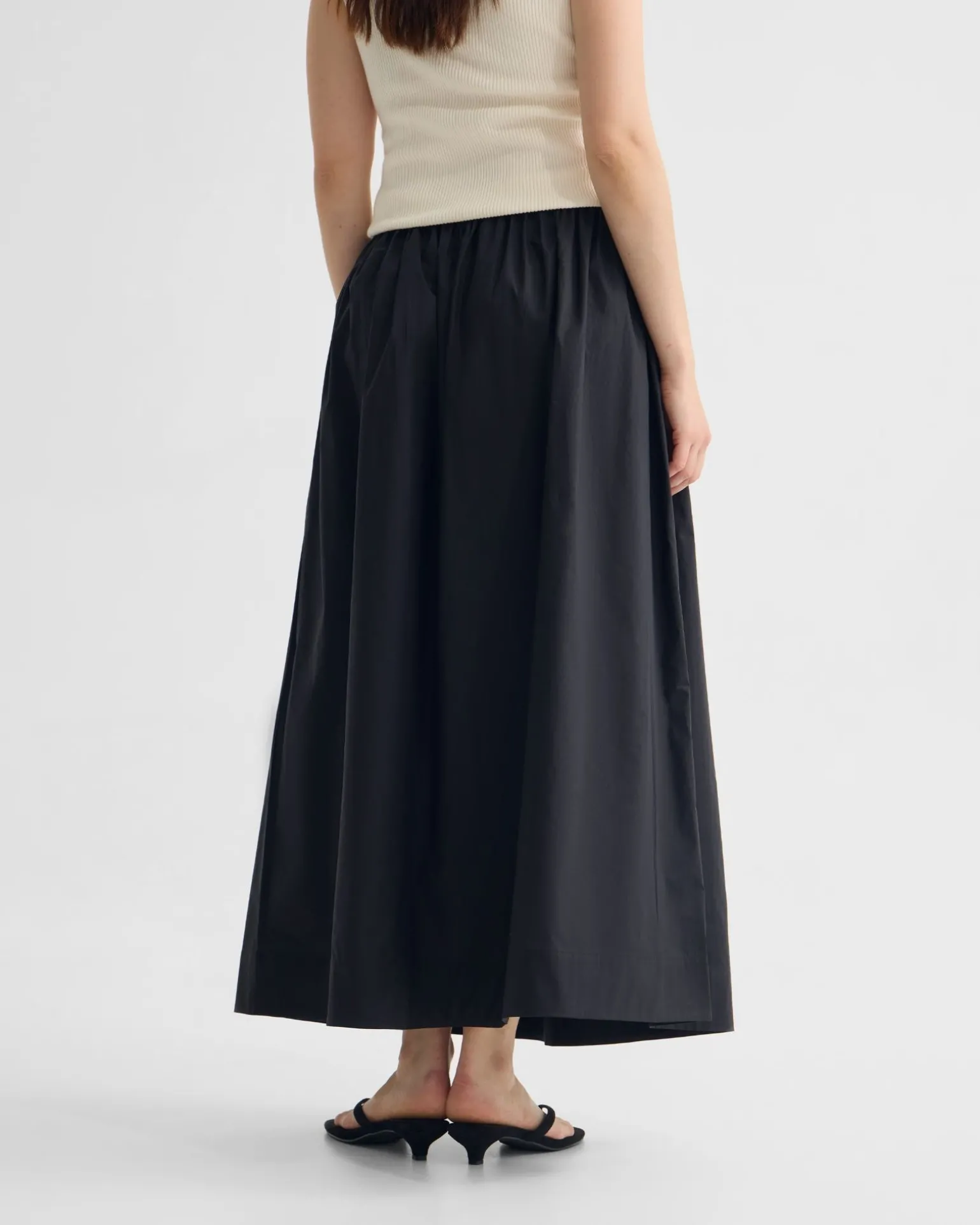 Olive Cotton Maxi Skirt