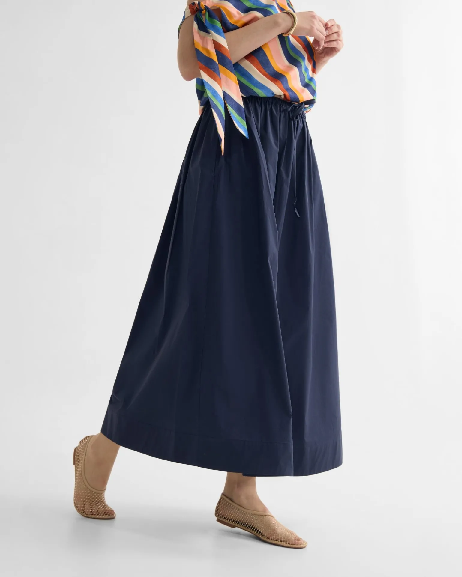 Olive Cotton Maxi Skirt