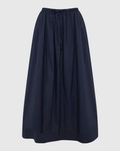 Olive Cotton Maxi Skirt
