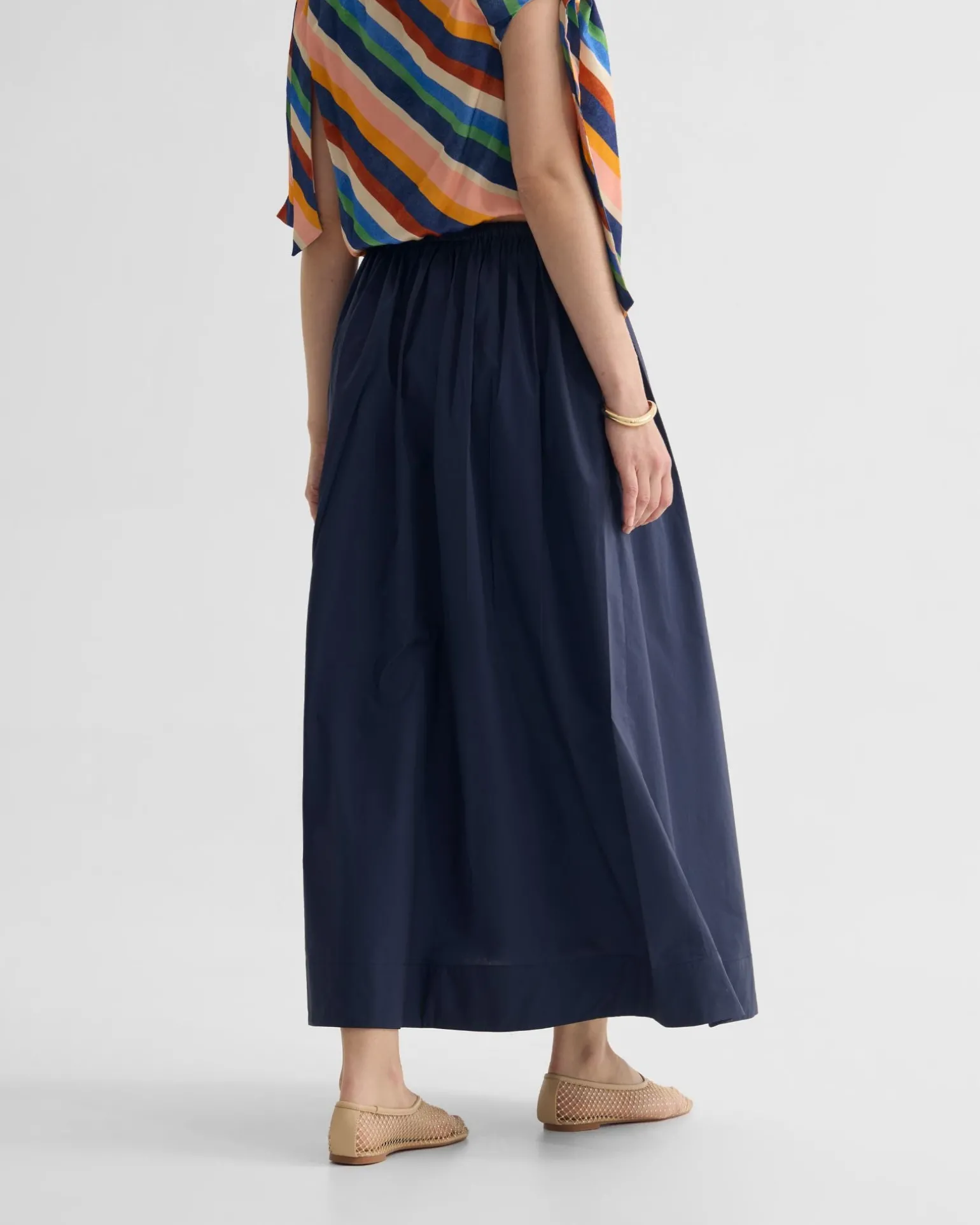 Olive Cotton Maxi Skirt