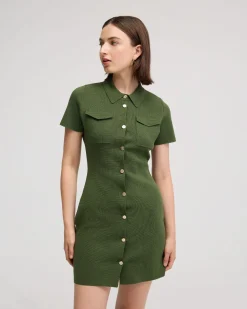 Olive Knitted Mini Dress