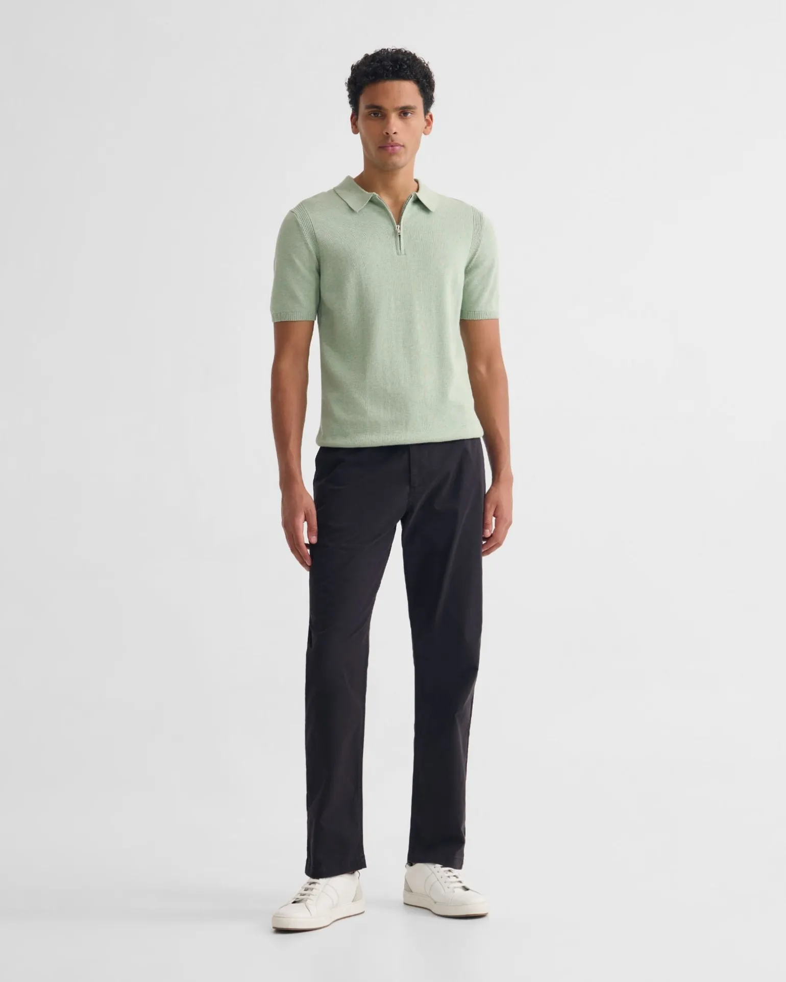 Otis Zip Neck Knitted Polo