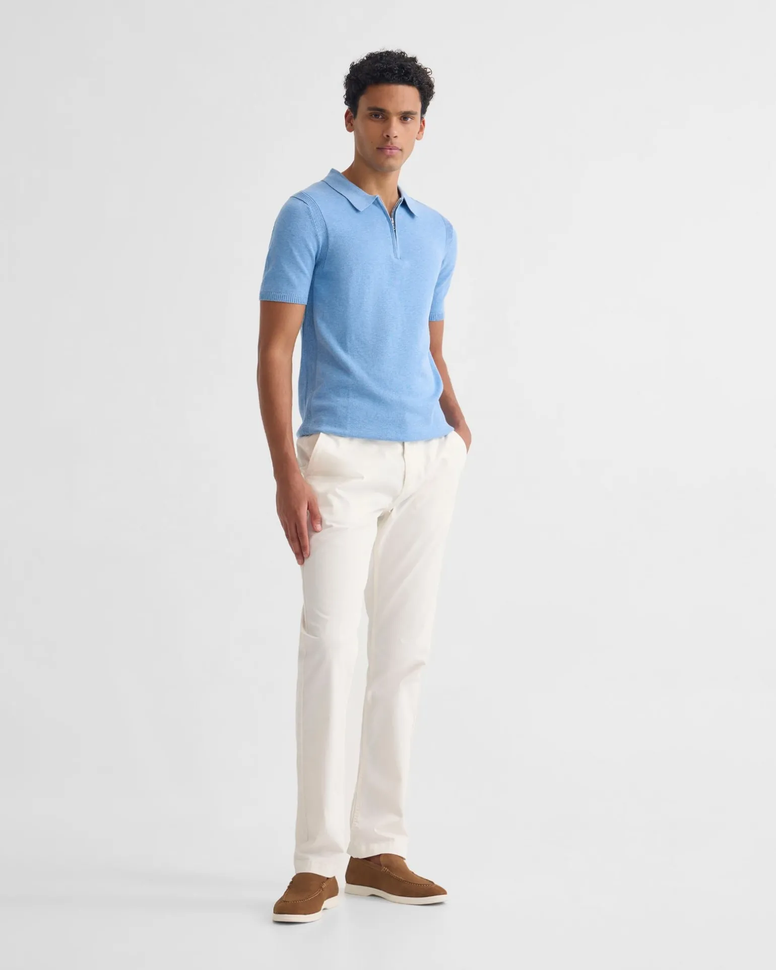 Otis Zip Neck Knitted Polo