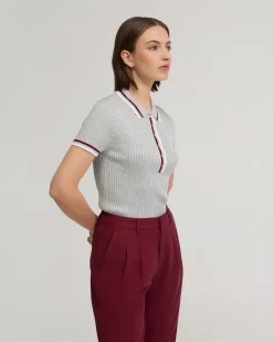 Pascale Rib Polo Top